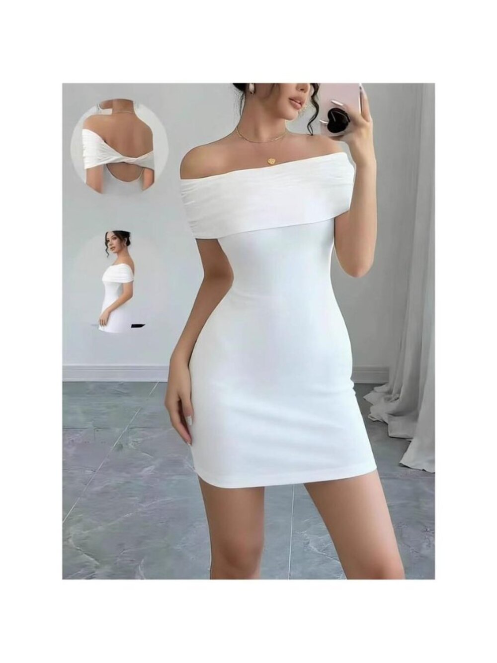 Off-Shoulder Bodycon Mini Dress